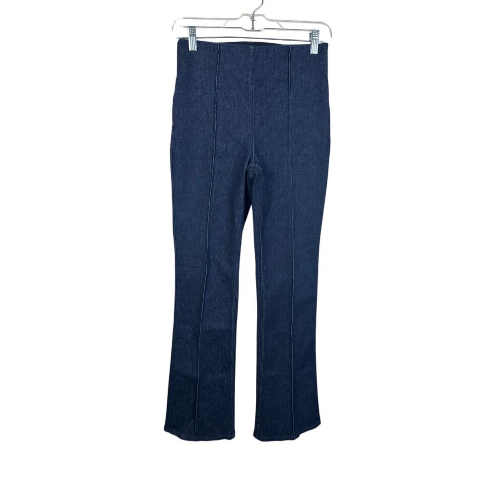 SPANX Demi Boot Jeans Women Small Petite Indigo NWT Zero Waistband Pintuck
